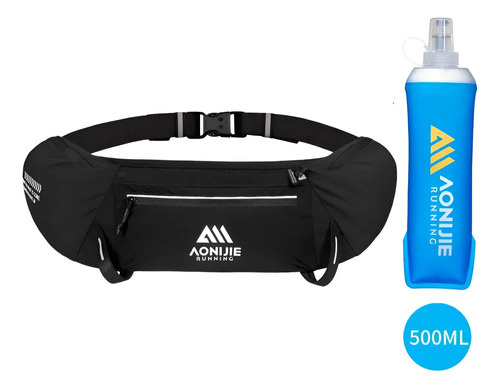 Cinturon Running Trail Aonijie Con Soft Flexible De 500 Ml. Negro - Imagen 3