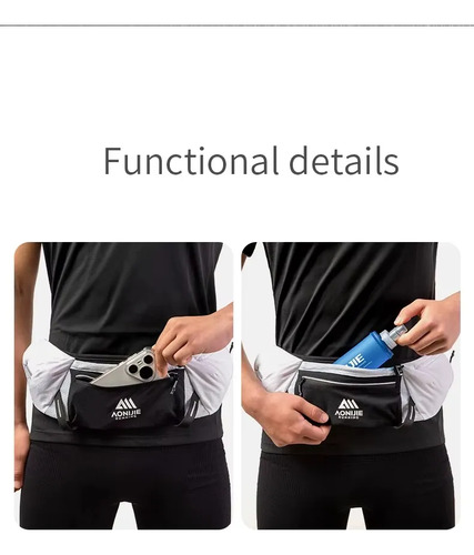 Cinturon Running Trail Aonijie Con Soft Flexible De 500 Ml. Negro - Imagen 8