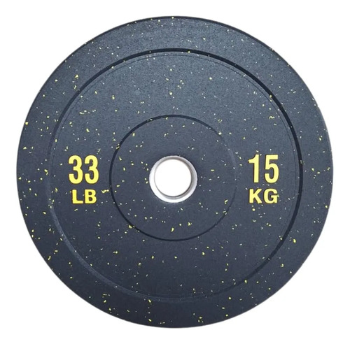 Disco Olímpico 15 Kg Bumper Caucho Negro