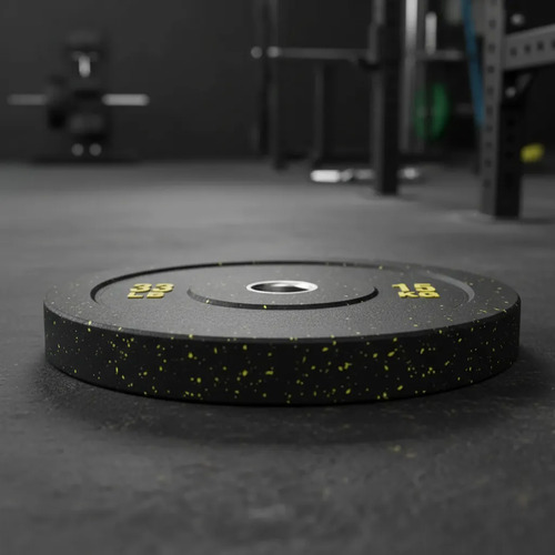 Disco Olímpico 15 Kg Bumper Caucho Negro - Imagen 3