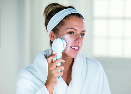 Cepillo Exfoliador Limpiador Facial Spin Spa Limpieza Rostro Color Blanco - Imagen 5