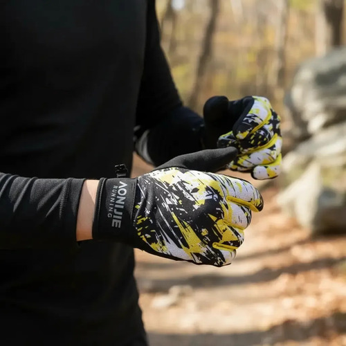 Guantes Técnicos Aonijie De Abrigo Ultralivianos Amarillo Geométrico L - Imagen 3