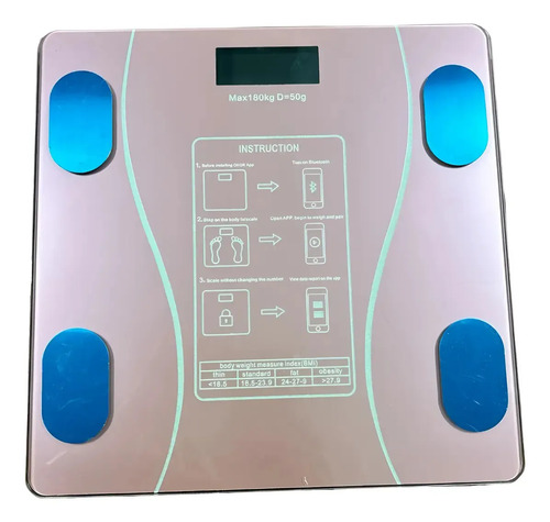 Balanza Digital Body Smart Scale C1 Negra, Hasta 180 kg Color Rosa Claro