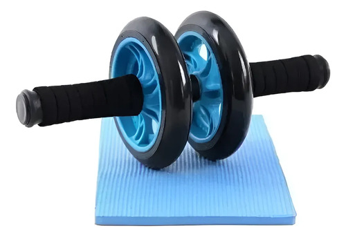 Rueda Abdominal Grande Freno De Seguridad Envió Gratis. Negro Y Azul