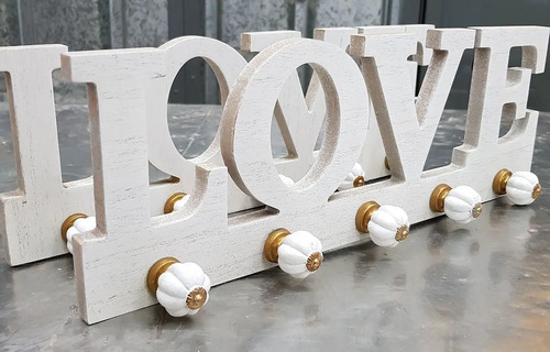 Perchero De Madera 5 Prendas Love Envio Gratis. - Imagen 4