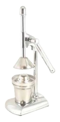 Exprimidor Manual En Metal Inox Para Jugo De Naranja Juguera Plateado - Imagen 3