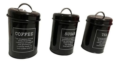 Tarros Para Cocina Te/cafe/azucar Metal. - Imagen 3