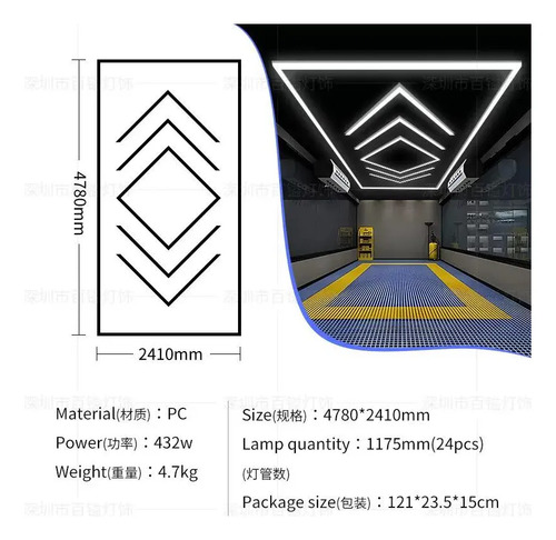 Luz Led Panel Hexagonal 4780mm X2410mm Blanco Frio Blanco - Imagen 3