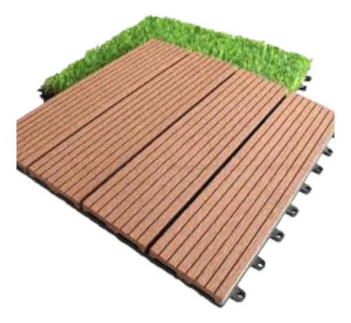 Deck Wpc Encastrable 30x30- Choclolate Importado. - Imagen 4