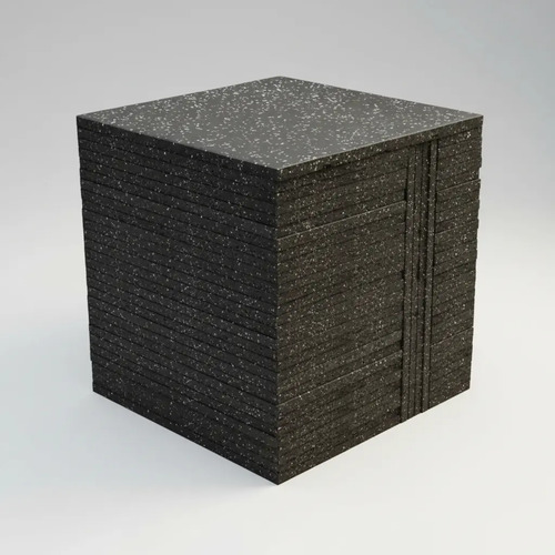 Piso De Goma Caucho Para Gym 50x50 Cm X 1,5mm Crossfit Negro Black & White - Imagen 10